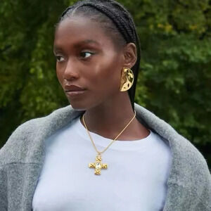 Zara Retro Vintage Gold Bean 18K Gold Stainless Steel Waterproof Earrings